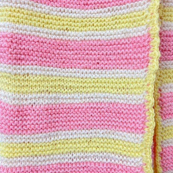 🖤 3/$25 SALE!!! 
Vintage granny core pink and yellow striped open front vest - Picture 4 of 5